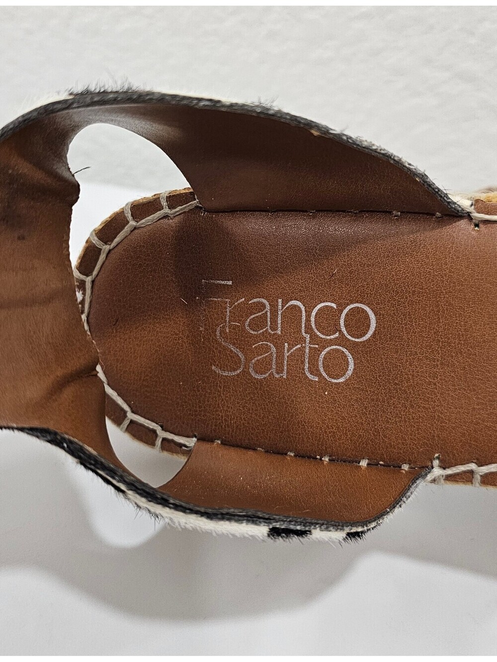 Franco Sarto Marona Zebra Haircalf Espadrille Platform Sandals Women’s 7M - Picture 9 of 14